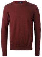 Fay Ribbed Knitted Sweater, Men's, Size: 48, Red, Virgin Wool