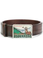 Dsquared2 Canadian Country Buckle Belt - Brown
