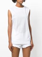 Bassike Round Neck Sleeveless T-shirt - White