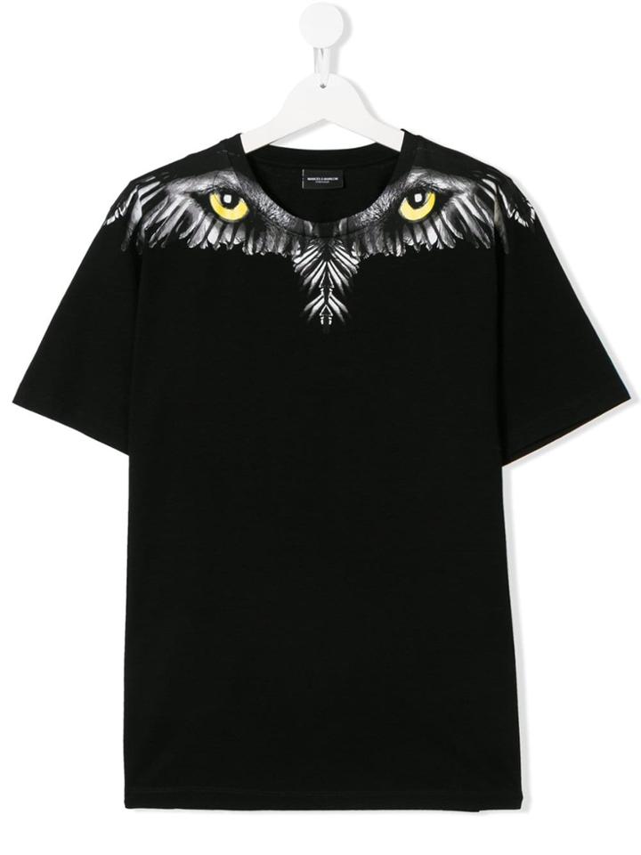 Marcelo Burlon County Of Milan Kids Teen Eye And Wing T-shirt - Black