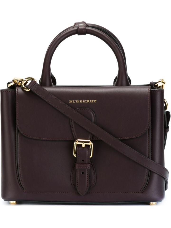 Burberry 'saddle' Tote, Women's, Pink/purple, Calf Leather