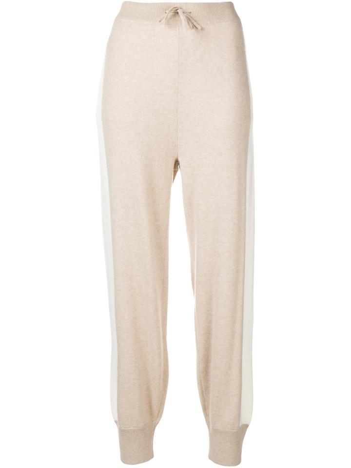 Agnona Side Stripe Joggers - Nude & Neutrals