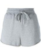T By Alexander Wang Fleece Track Shorts, Women's, Size: Xs, Grey, Cotton