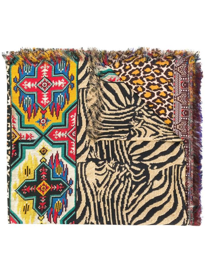 Pierre-louis Mascia Aztec Leopard Print Scarf - Neutrals