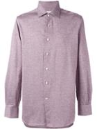 Kiton Jacquard Button Down Shirt, Men's, Size: 39, Red, Cotton