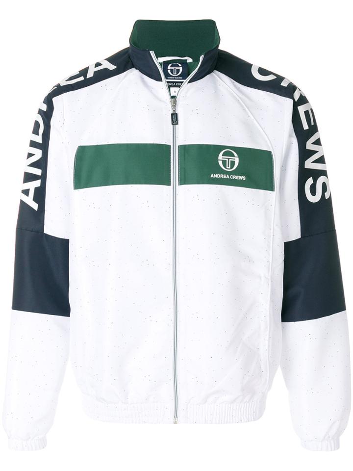 Andrea Crews Colour-block Zipped Jacket - White