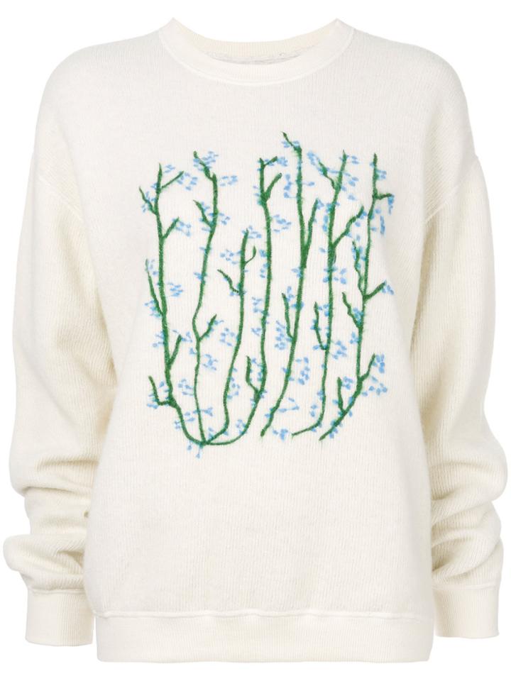 Julien David Embroidered Jumper - White