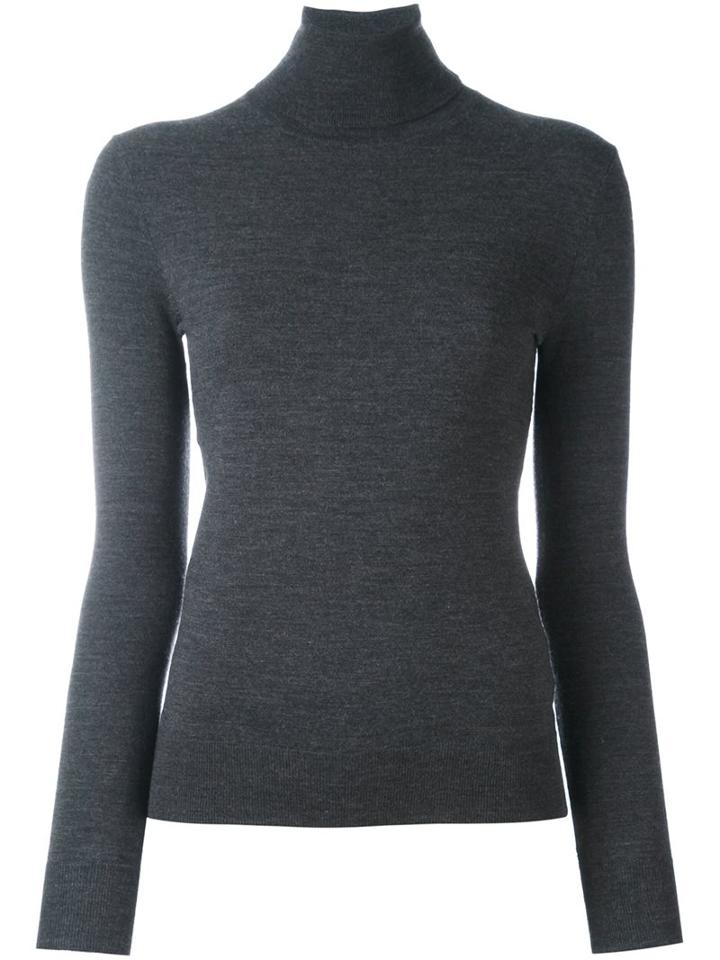 Polo Ralph Lauren High Neck Jumper, Women's, Size: Large, Grey, Polyester/wool