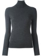 Polo Ralph Lauren High Neck Jumper, Women's, Size: Large, Grey, Polyester/wool