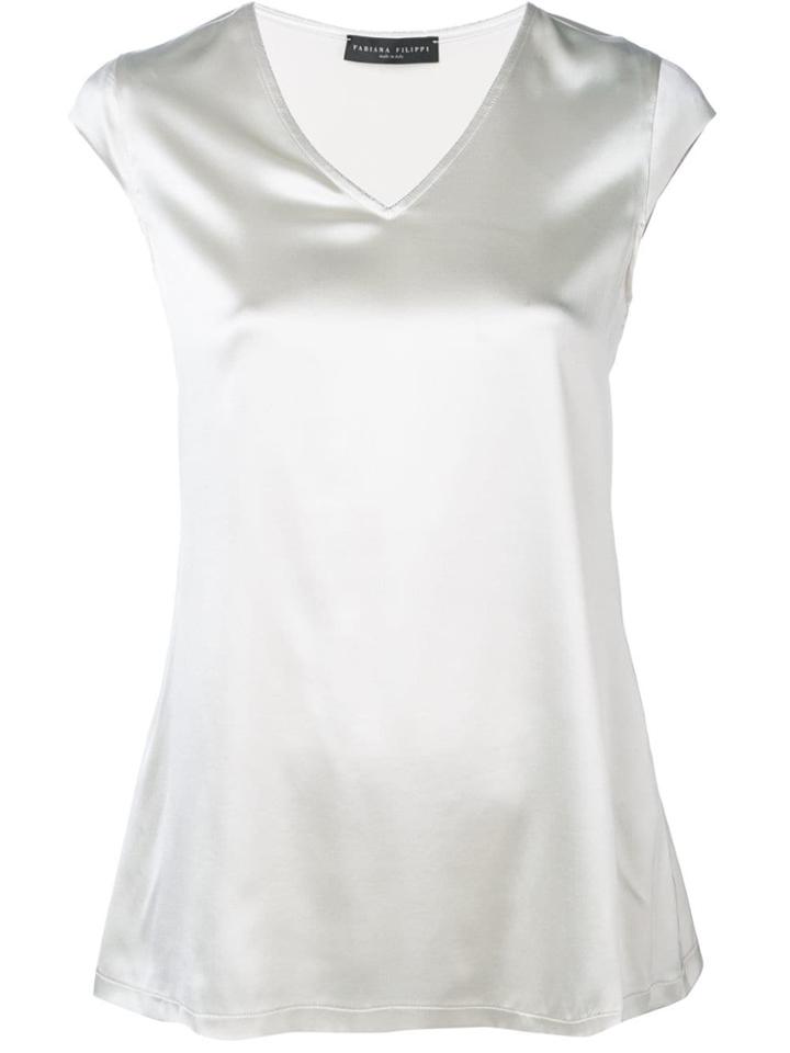 Fabiana Filippi V-neck Sleeveless Blouse - Neutrals