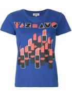 Yazbukey Lipstick Graphic Print T-shirt - Blue