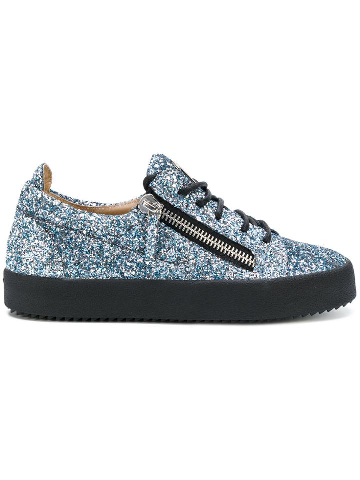 Giuseppe Zanotti Design Gail Glitter Low-top Sneakers - Blue