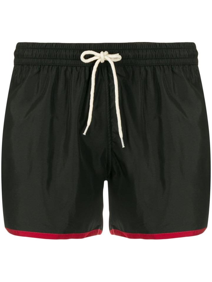 Nos Beachwear Contrast Trim Swim Shorts - Black