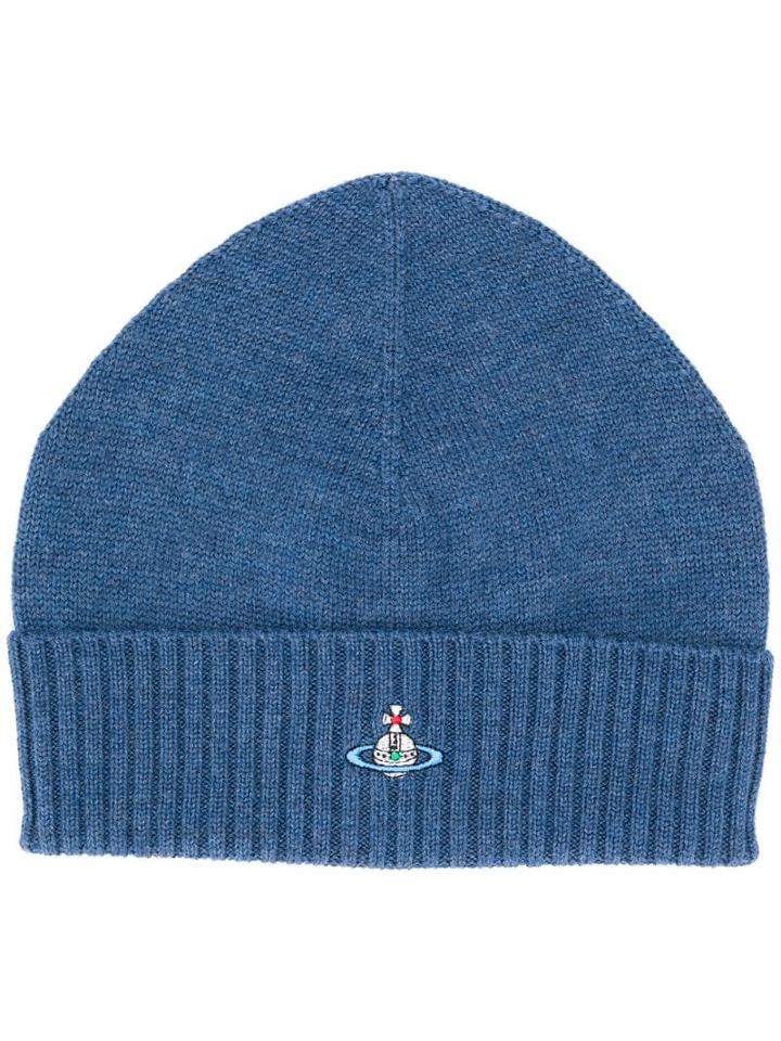 Vivienne Westwood Embroidered Logo Beanie - Green