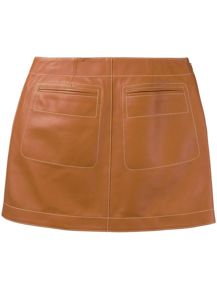 Loewe - Mini Skirt - Women - Lamb Skin - 36, Brown, Lamb Skin
