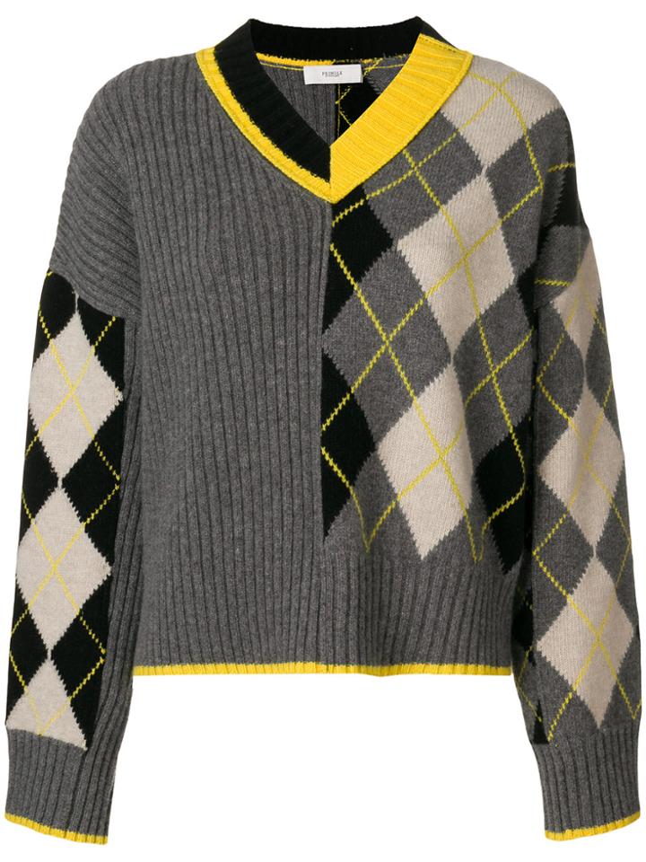 Pringle Of Scotland Argyle Panel Jumper - Grey