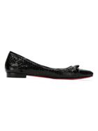 Zeferino Python Leather Ballerinas - Black