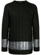 Guild Prime Metallic Stripe Cable Knit Jumper - Black