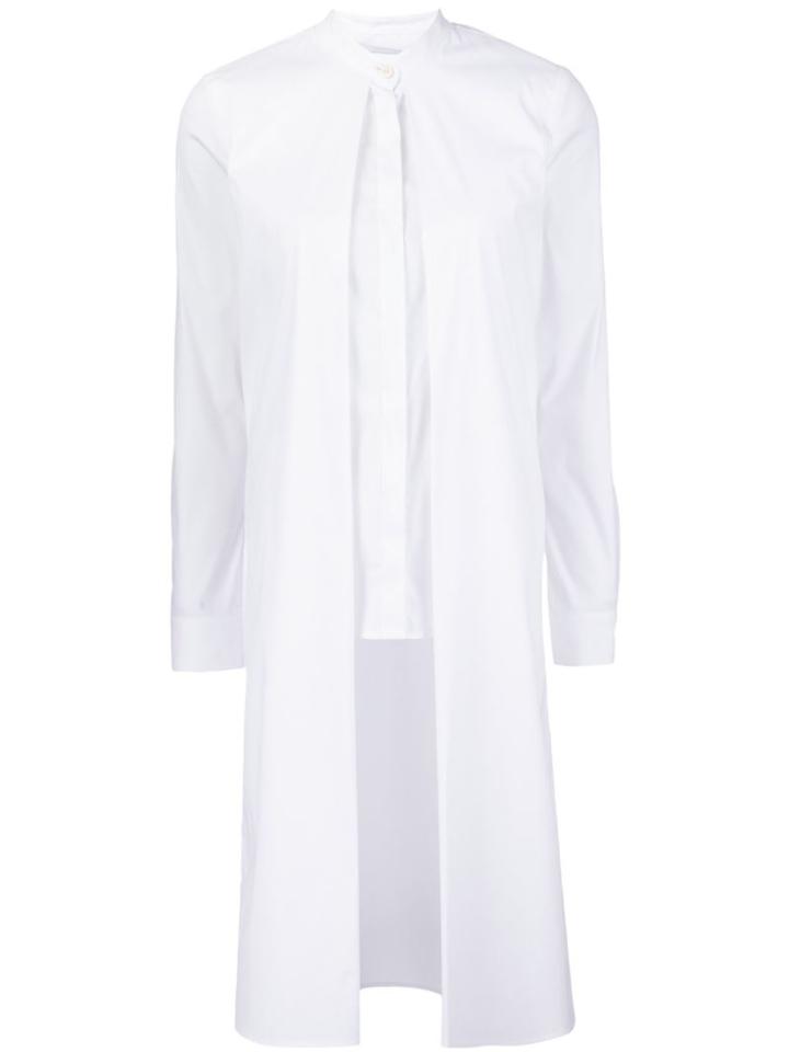 Rosetta Getty Long Hem Blouse, Women's, Size: 6, White, Cotton/nylon/spandex/elastane