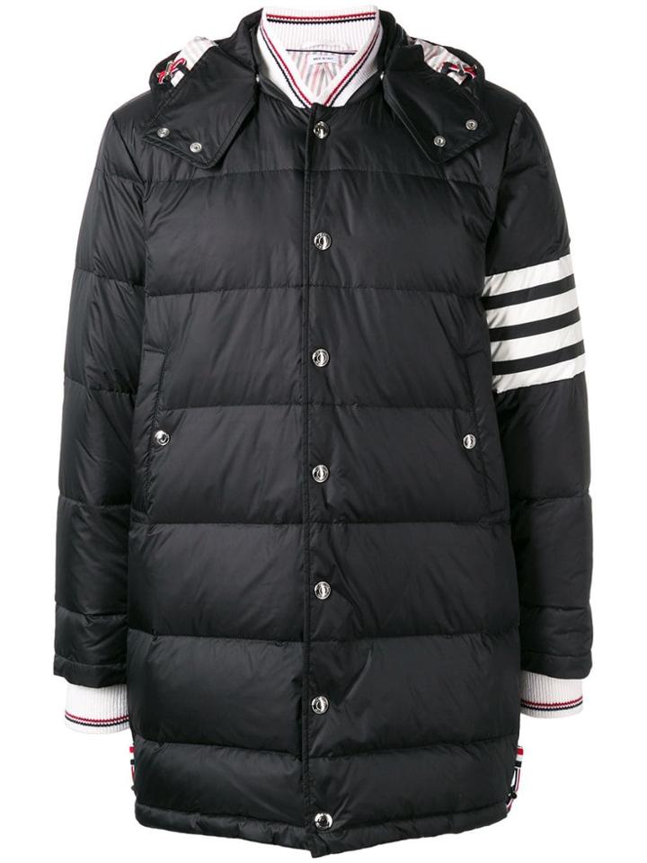 Thom Browne 4-bar Matte Nylon Coat - Black