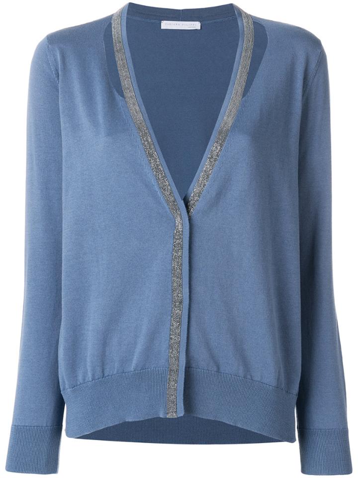 Fabiana Filippi Glitter V-neck Cardigan - Blue