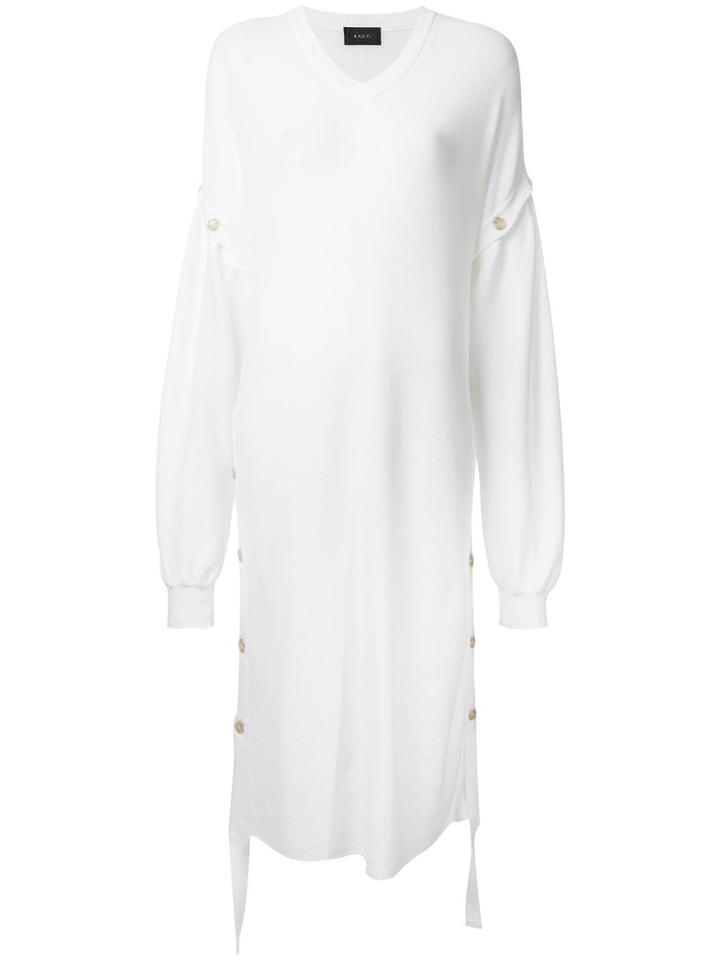 G.v.g.v. - Button Detail Long Jumper - Women - Cotton/polyester - Xs, White, Cotton/polyester
