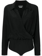 Boutique Moschino Wrapped Front Bodysuit - Black