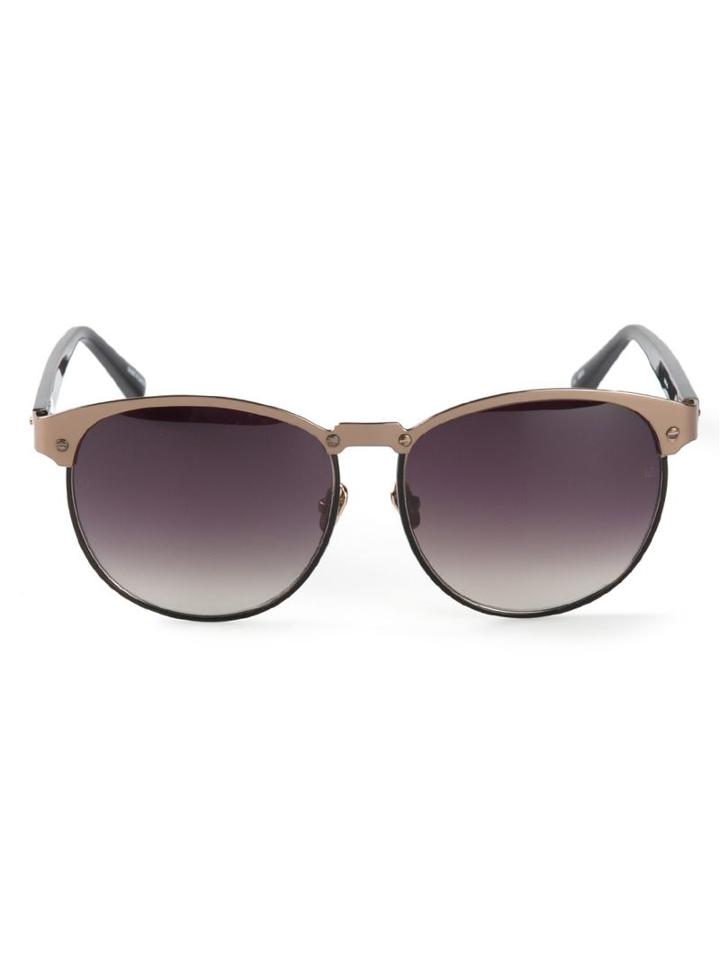 Linda Farrow 'linda Farrow 169' Sunglasses, Women's, Black, Acetate/gold/titanium