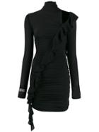 Versace Jeans Couture Ruffle Trim Dress - Black