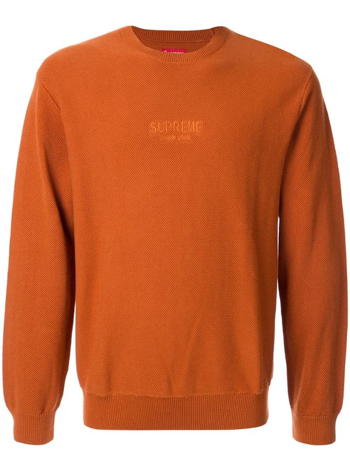 Supreme Pique Crewneck Jumper - Brown