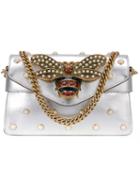 Gucci - Broadway Shoulder Bag - Women - Pearls/brass/kid Leather - One Size, Grey, Pearls/brass/kid Leather