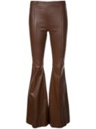 Rosetta Getty Pintuck Flared Trousers - Brown
