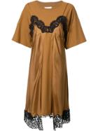Maison Margiela Lace Slip Layered T-shirt Dress - Brown