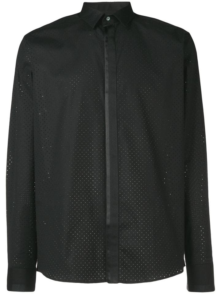 Les Hommes Perforated Shirt - Black