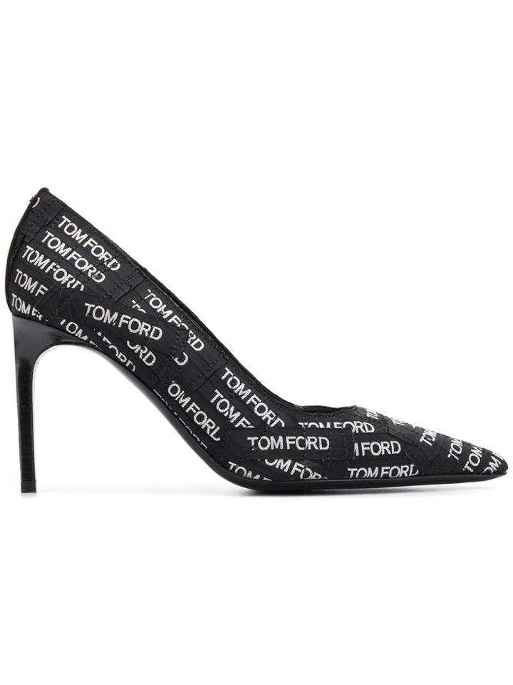 Tom Ford Logo T Screw Pumps - Black