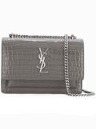 Saint Laurent - Small Sunset Monogram Satchel - Women - Leather - One Size, Women's, Grey, Leather
