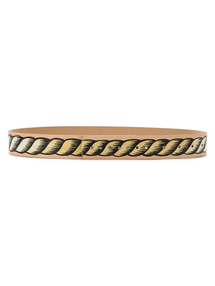 À La Garçonne Handpainted Leather Belt - Neutrals