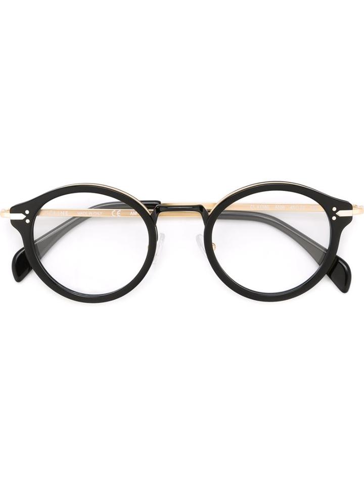 Céline Eyewear Round Frame Glasses, Black, Acetate