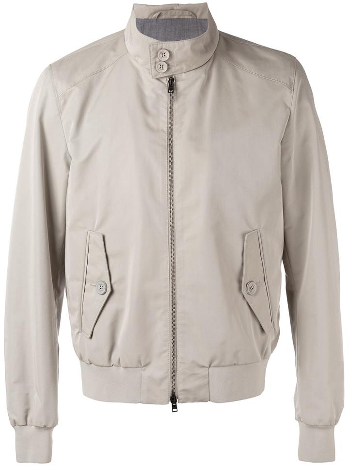 Herno Collared Bomber Jacket, Men's, Size: 54, Nude/neutrals, Cotton/polyamide/polyester/modal