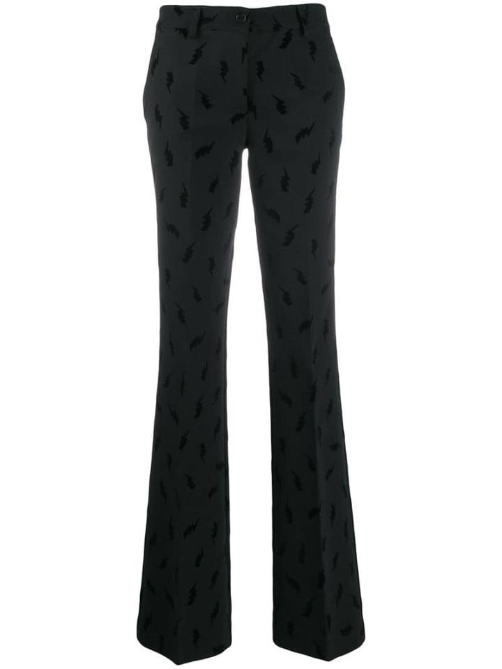 P.a.r.o.s.h. Lightning Bolt Print Trousers - Black