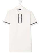 Young Versace Logo Detail Polo Shirt - White