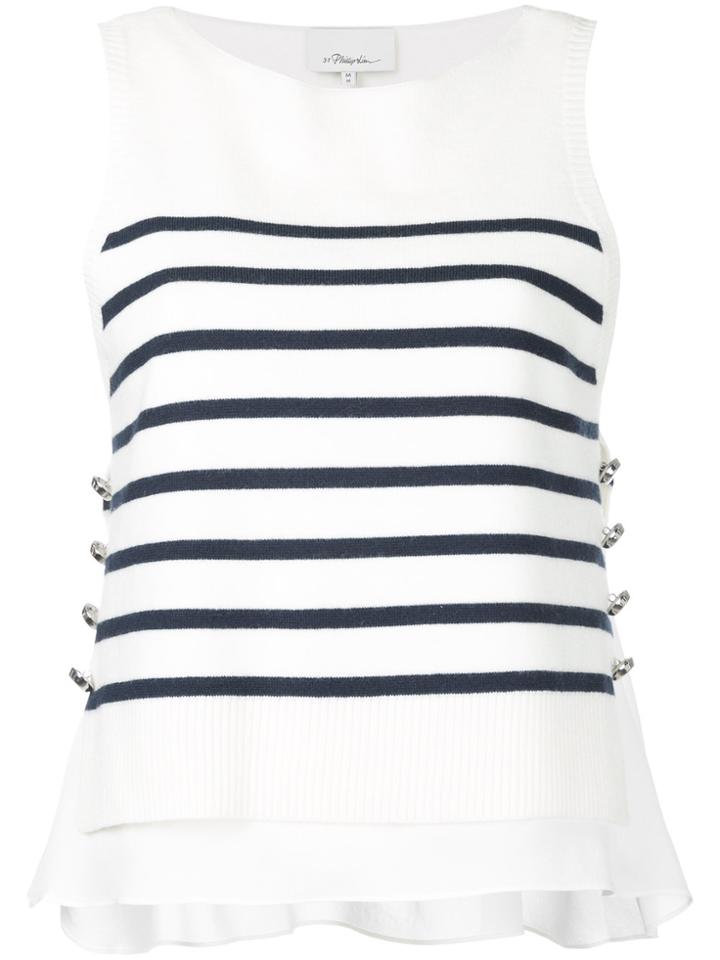 3.1 Phillip Lim Striped Flared Top - White