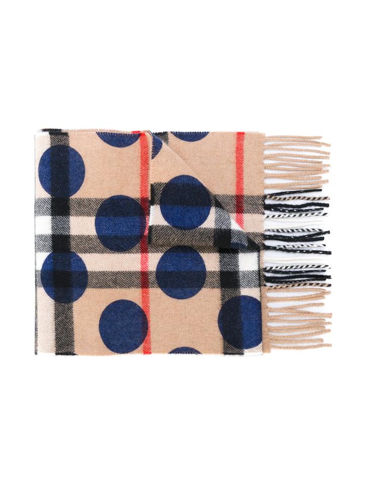 Burberry Kids - Dotted Scarf - Kids - Cashmere - One Size, Nude/neutrals