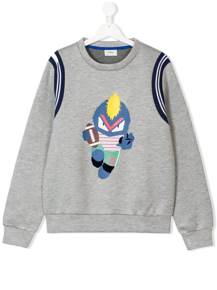Fendi Kids Teen Fendirumi Print Sweatshirt - Grey