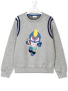 Fendi Kids Teen Fendirumi Print Sweatshirt - Grey