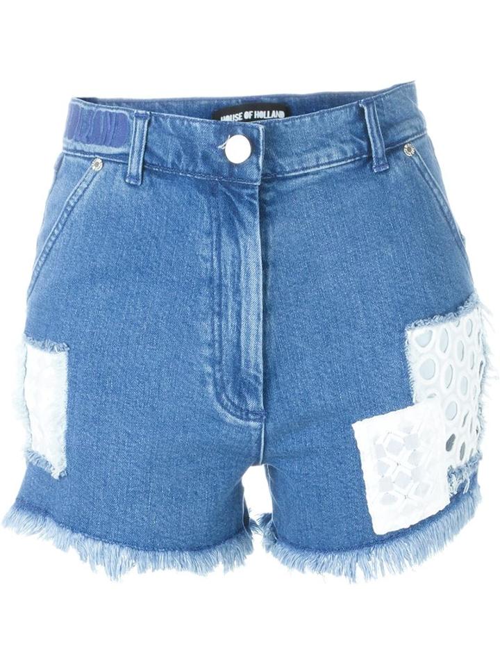House Of Holland Patched Denim Shorts