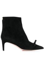 Red Valentino Red(v) Bow Ribbon Booties - Black