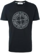 Stone Island Logo Print T-shirt, Men's, Size: Xl, Black, Cotton
