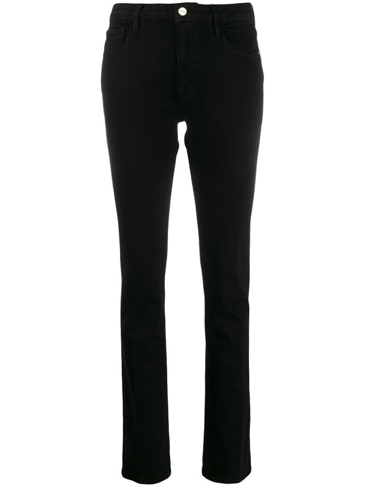 Frame Sylvie Slender High-rise Straight Jeans - Black