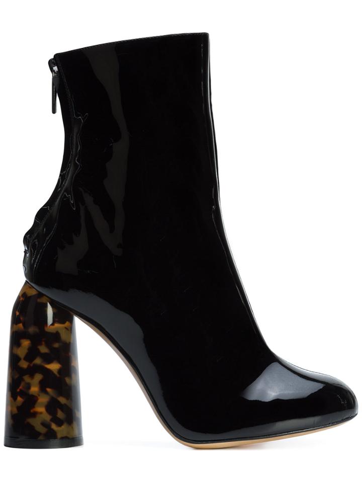 Ellery High Shine Ankle Length Boots - Black